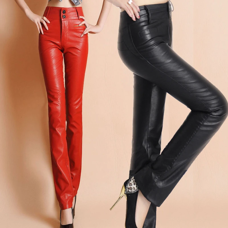 Taille Femme Lâche Décontracté Pantalon Hiver 1 2 En Cuir Nouveau Haute Grande yqwOgYAfy