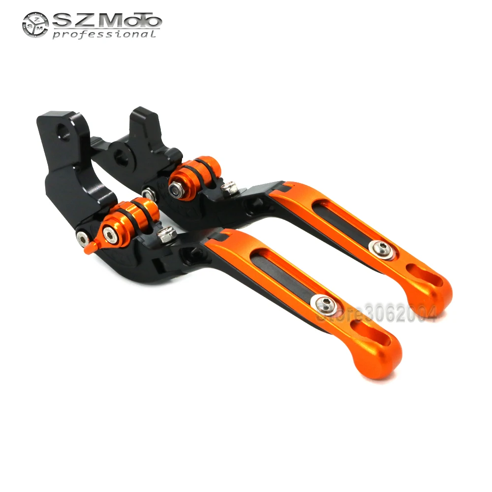 Для KTM 125/200/390 DUKE Алюминий Аксессуары для мотоциклов складной выдвижная регулируемая тормоза сцепления Рычаги с логотипом фрезерный станок с ЧПУ