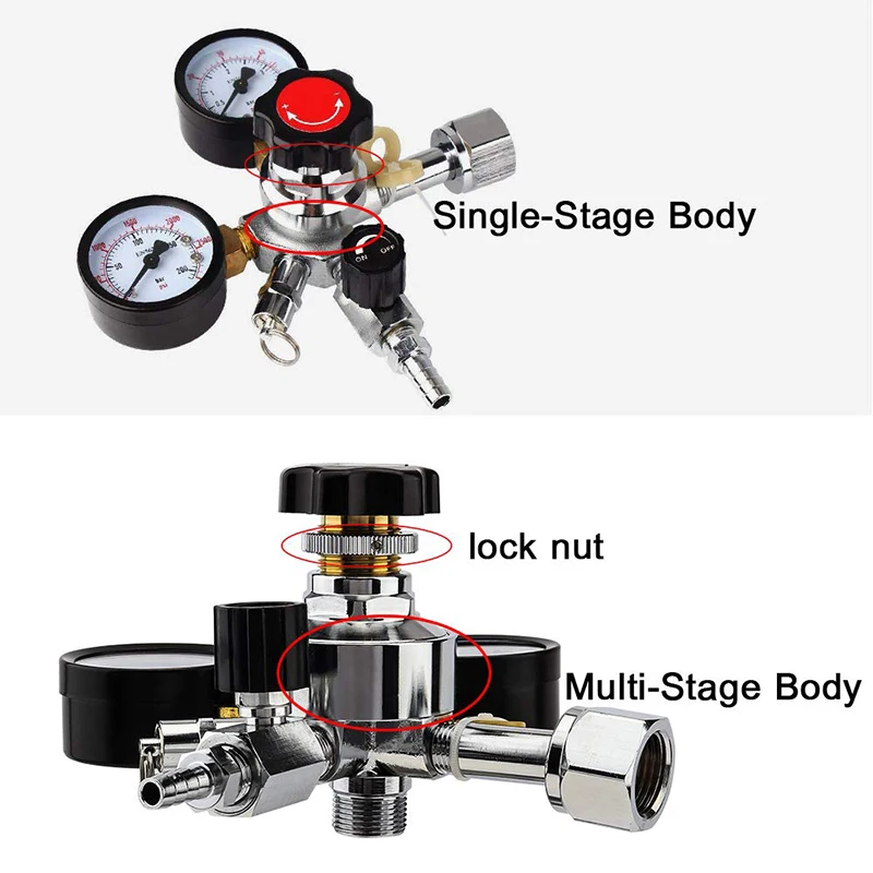 Двойной Калибр CO2 бочонок пивной Kegerator регулятор, разливной пивной Дозирующий CO2 регулятор с CGA-320 входом, 0-60 фунтов/кв. дюйм, 0-3000 фунтов/кв. дюйм