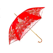 SAFEBET Свадебный зонтик кружевные зонтики для невесты, зонты для вечерние, Феникс, Embroid, полуавтоматический, с длинной ручкой, женский зонтик