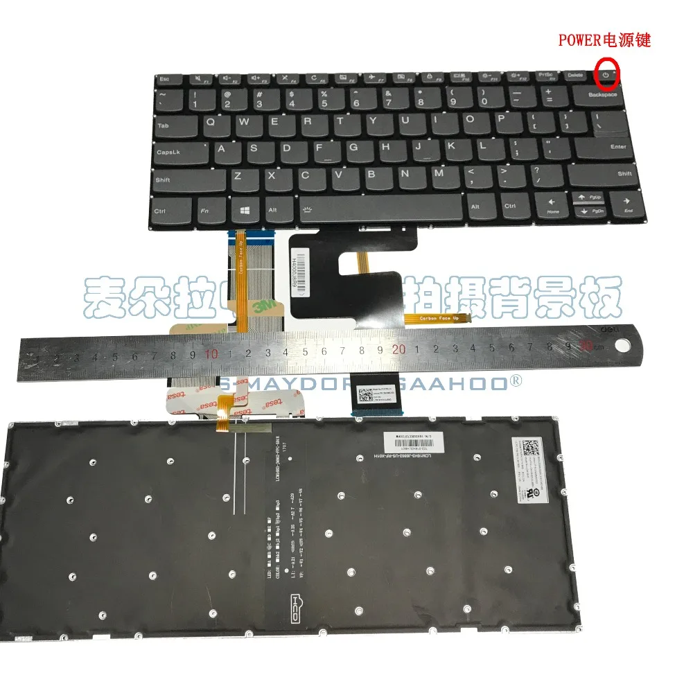 

Laptop keyboard for LENOVO YOGA120S-14IAP 320S-14IKB 520S-14 720S-15 FLEX5-14 also US Backlight keyboard type power GRAY