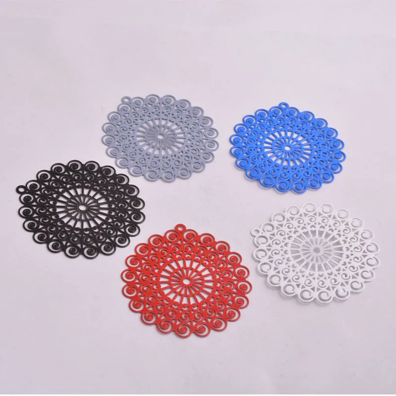 

30pcs AA1544 Big Round Filigree Charm Connector Earrings Findings Pendants Connectors Embellishment bijoux