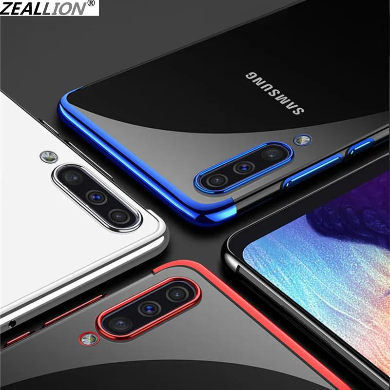 

ZEALLION For Samsung M10 M20 A10 A30 A50 S10 S10 Plus Prime Note 5 8 Plating Transparent Case Silicone Clear TPU Soft Back Cover