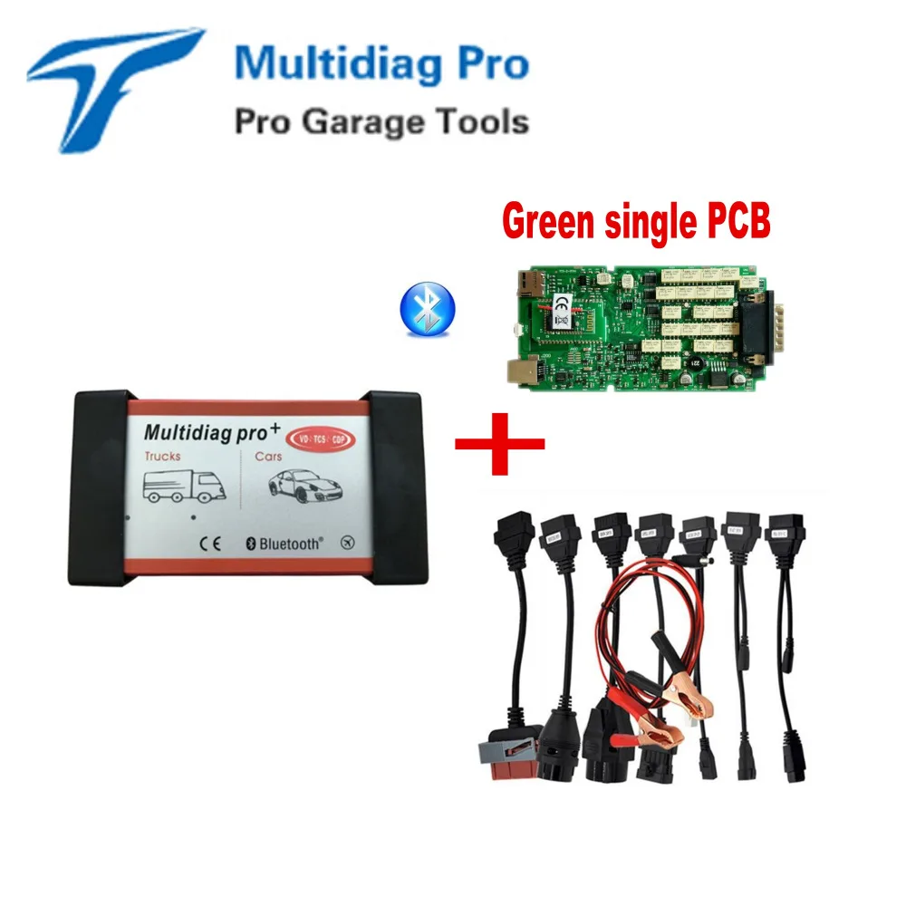 

DHL wow CDP Multidiag PRO Bluetooth With green single pcb 2016.00 Diagnostic Tool +8pcs full set car cables