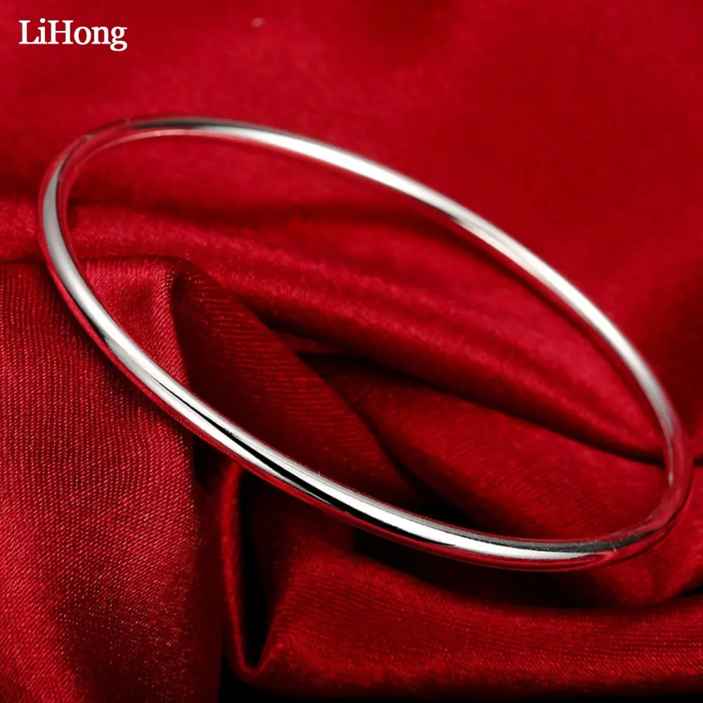 

Women's Fashion Jewelry 100% 925 Sterling Silver Bracelet Fashion Jewelry S925 Smooth Bracelet