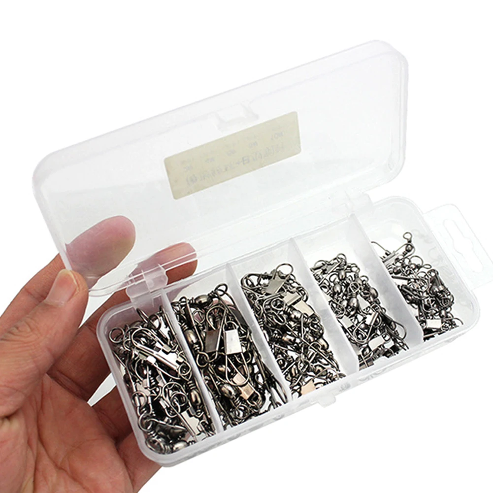 

100 Pcs Fishing Connector Fish Barrel Swivel Fishing Tool Set Solid Rings Tackle Accessories Fishing Tools 13.3 * 6.2 * 2.5cm