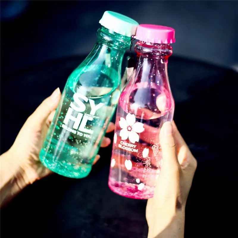 

Cille BPA Free My Water Bottle Plastic Lemon juice Bicycle Sports Water bottle Travel Hiking Drinking Bottle Outdoor Drinkware