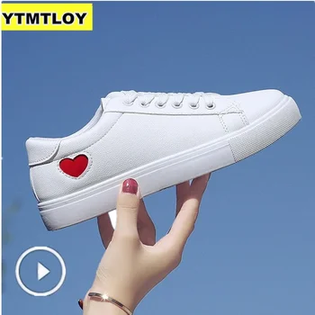

Factory Send quickly Tenis Feminino Lace-up White Shoes Woman Pu Leather Female Casual Women Sneakers Zapatos De Mujer Cute