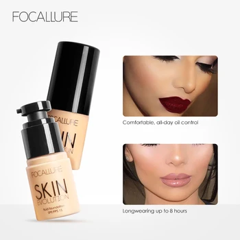 FOCALLURE Face Liquid Foundation Oil Control Moisturizer Full Coverage Concealer Matte Primer Base Cream Foundation