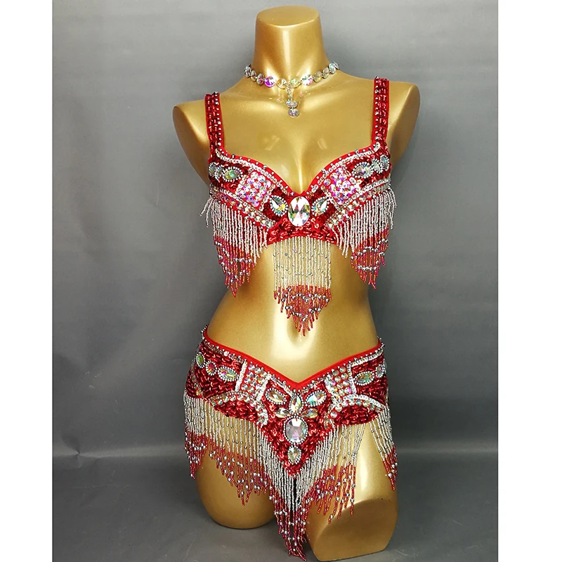 New Belly dance costume Halloween wear Bar Belt 2pc set Carnival dancing clothes