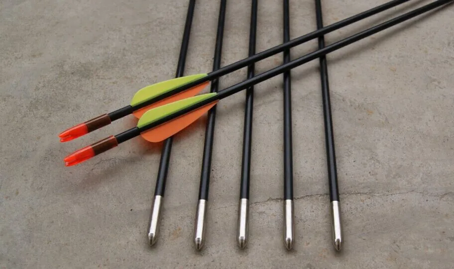 Free shipping 100 pieces 31" fiberglass arrow OD6mm bullet