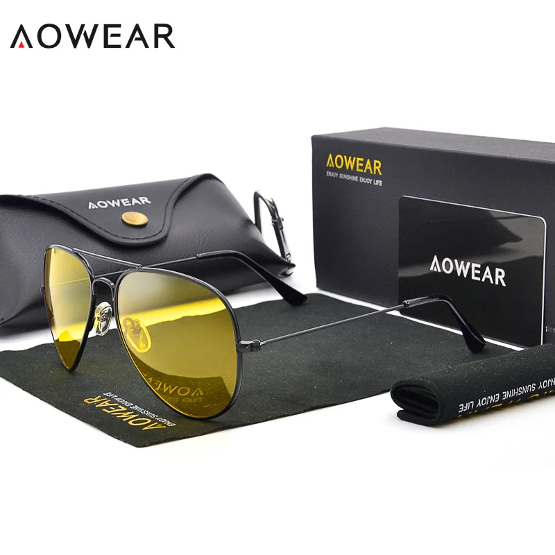 AOWEAR классические очки ночного видения 3025 женские поляризационные с желтыми
