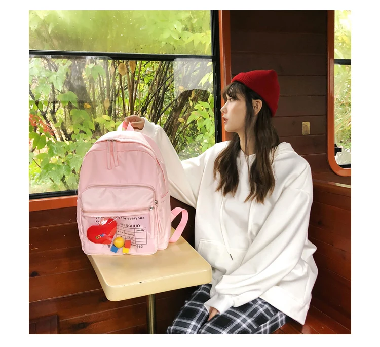 Cute Clear Transparent Women Backpacks PVC Stuffed Toys Student Schoolbags Fashion Teenage Girls Bags for School Backpack New_26