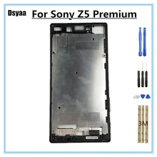 5,5 дюймов для Sony Xperia Z5 Премиум Z5P E6853 E6833 E6883 передняя рамка панели с выемкой посередине пластина корпуса одного Dual SIM цены по прейскуранту завода-изготовителя