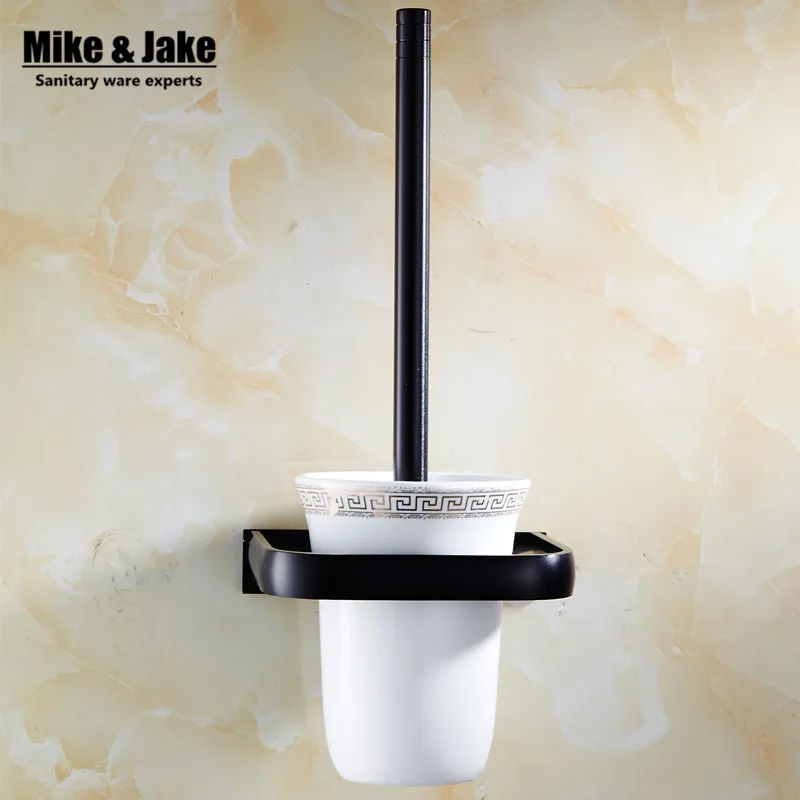 Bathroom black aluminum brush holder wall brush rack bathroom luxury us
