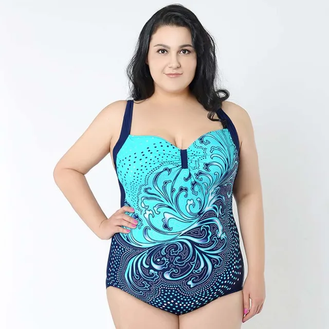2018 New Arrival One Piece Fat Girl Swimsuit Plus Size Swimwear Women