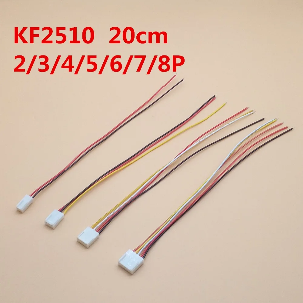 Conector de Cabo de Fio 50 Peças Kf2510 2.54 Cabo de 20cm Longo 26awg 8p Extremidade Única