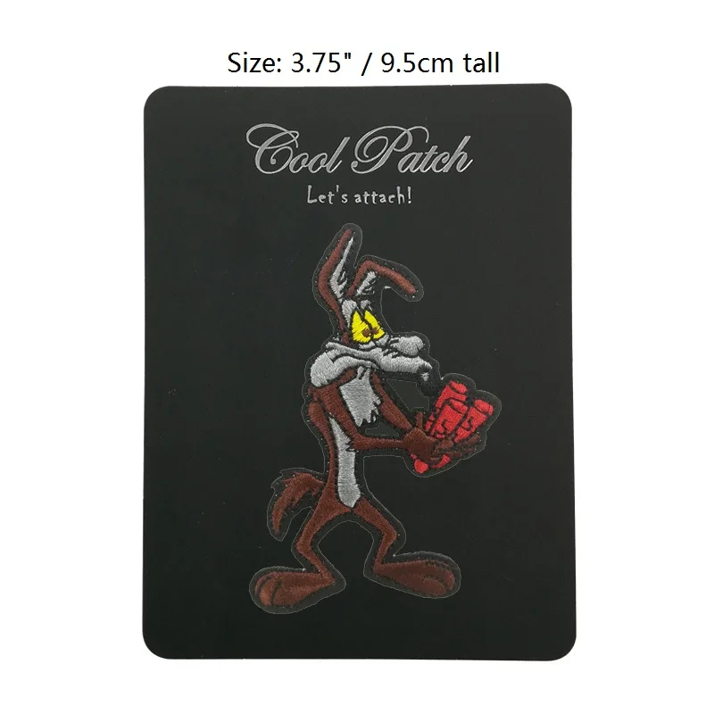

3.8" Road Runner WILE E COYOTE Figure Logo TV MOVIE SERIES EMBROIDERED Sew On Iron On Patch TRANSFER Badge Gift Favor