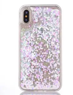 B EMS 100 шт наклейки на ногти сердечки чехол для iPhone X Liquid чехол «зыбучие пески» для Iphone 5, 5s, SE 6 S 6 7 8 плюс Bling Блестки - Цвет: B