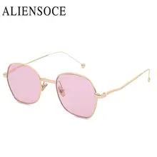Aliensoce Для женщин овальной формы, модные солнцезащитные очки для женщин прозрачные зеркальные линзы солнцезащитных очков Для мужчин женские Винтаж близорукость очки UV400 защиты