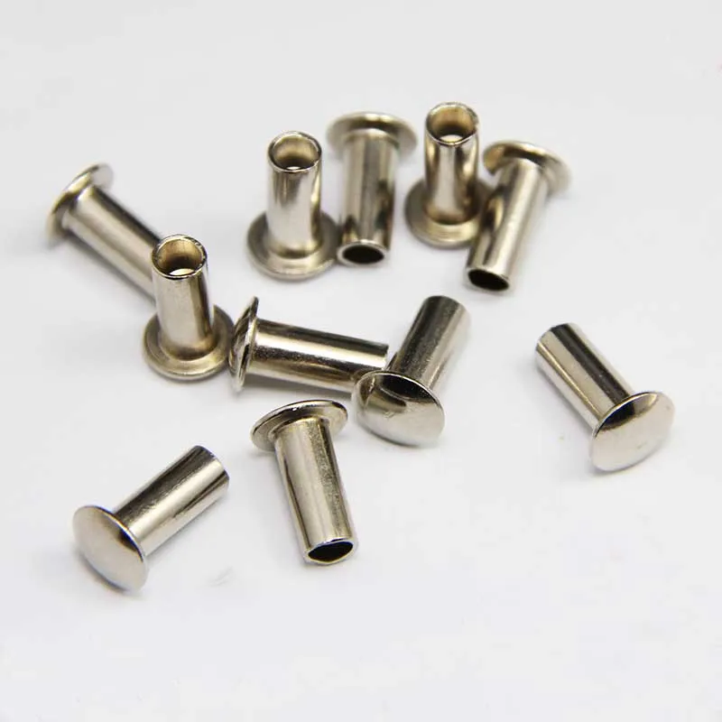 50PCS M4 Nickel plating Truss head Half hollow rivet screws pan head