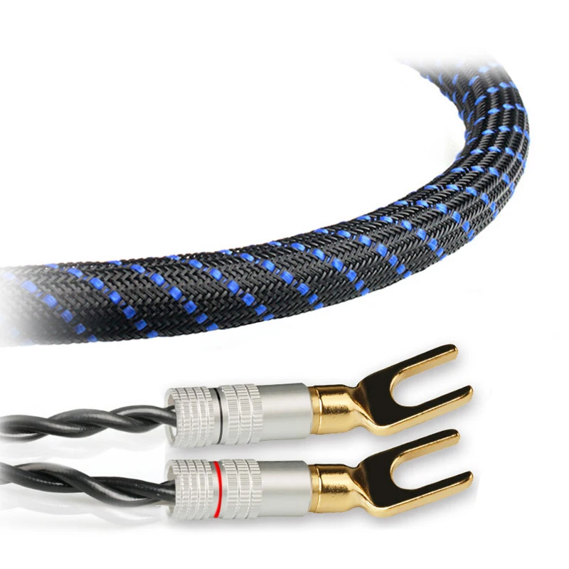 

Xiao Fan LB01 Handmade Audio Line Hifi Speaker Cable 2 Banana Plug to 2 Curved type Banana plug Amplifier Speakon Wire Cables
