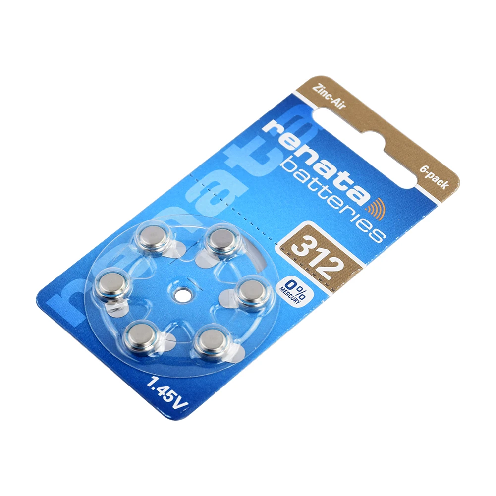 6 шт. батарейки для слухового аппарата 312 в|Часовые батарейки| |