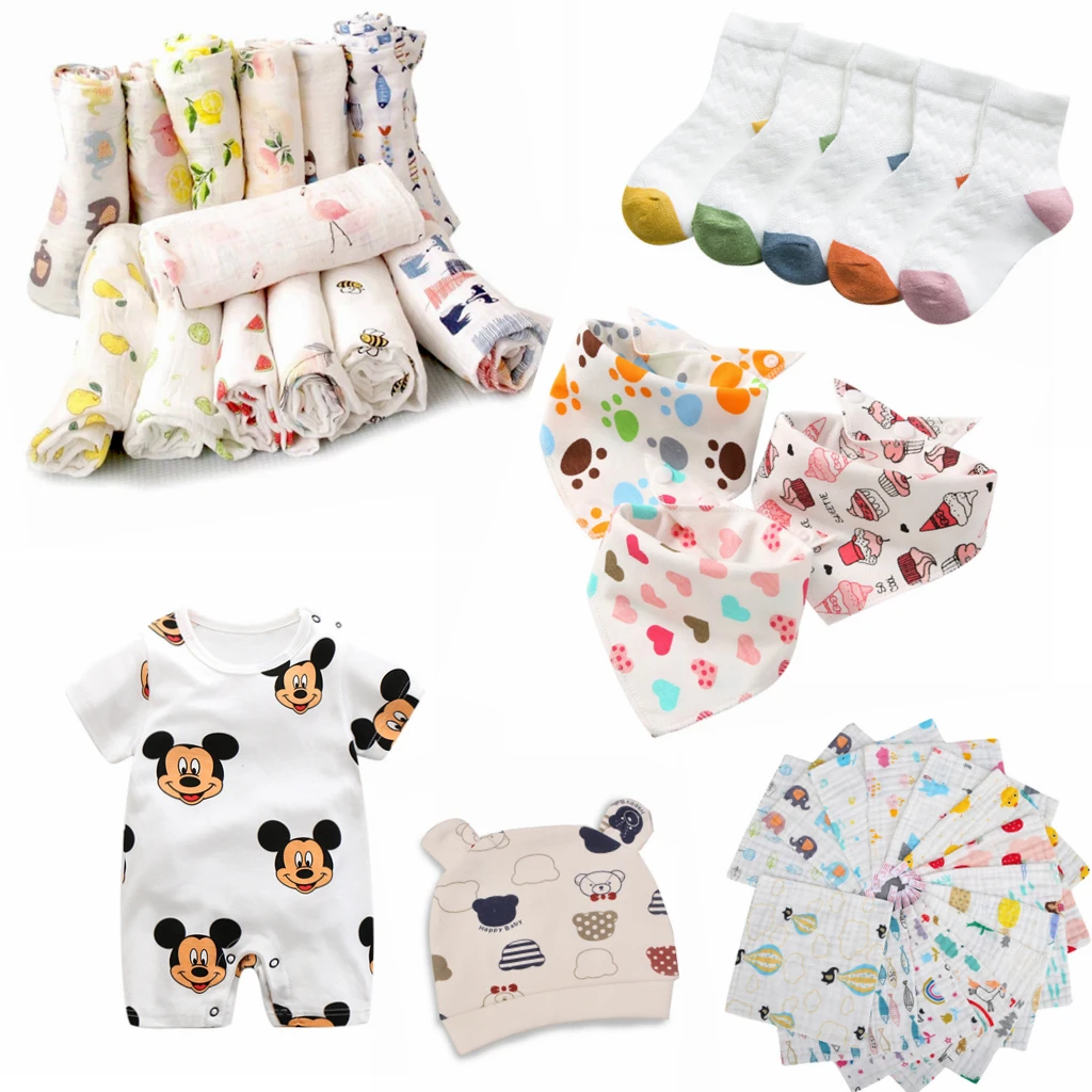 

Baby Set of Bibs Towels Socks Towels Hats Jumpsuits Blankets Newborn Boy Toddler Socks Baby Accessories Baby Burp Cloths 0-12M