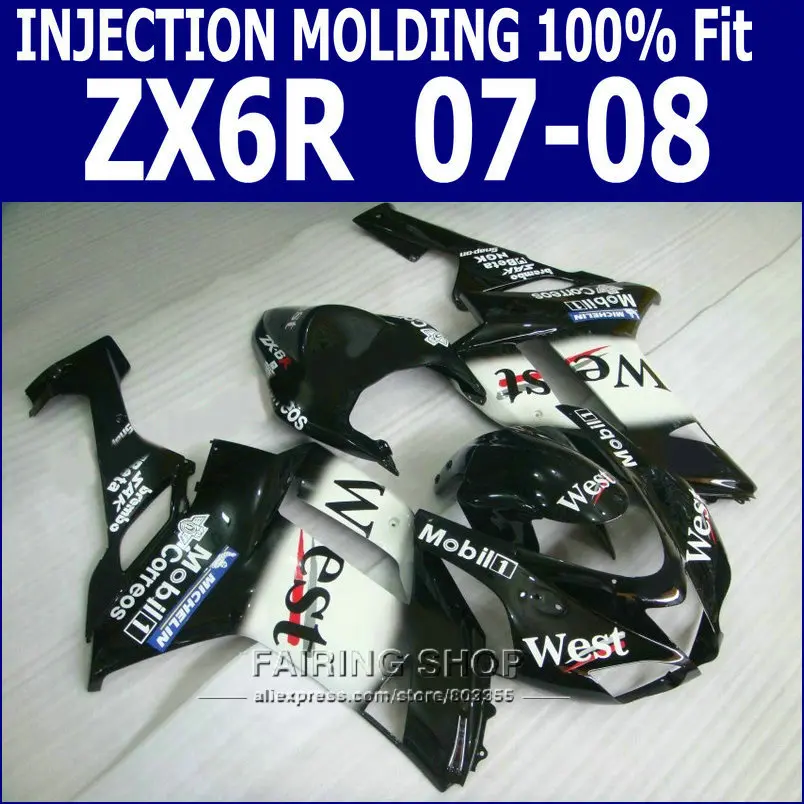 Комплекты кузова из АБС-пластика Западный zx6r 2008 08-07 2007 комплект обтекателей для