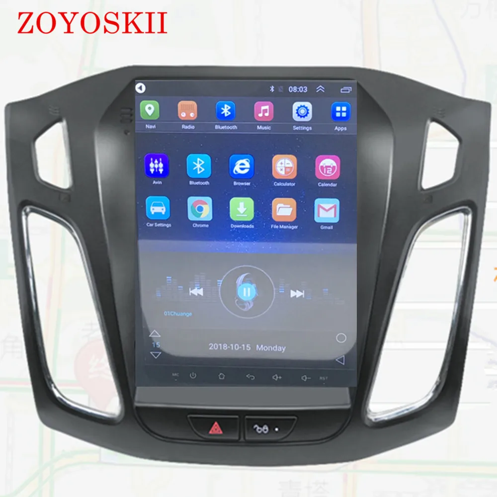 Flash Deal ZOYOSKII Android 9.0 10.4 inch IPS vertical screen car gps multimedia radio bt navigation player for ford focus salon 2012-2016 2