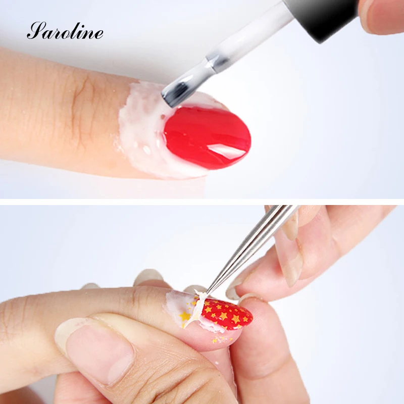 Saroline Manicure Easy Clean Fast Dry Finger Pink Liquid Peel-off Tape Nail Polish Skin Protected Easily Flakes Around The Nail