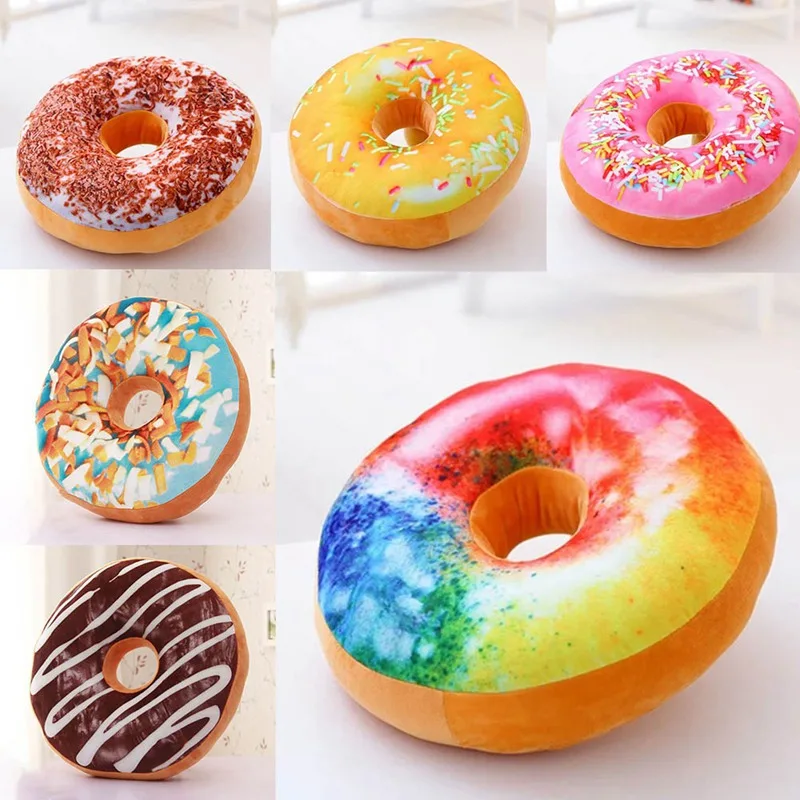 40*40*8 cm Cute Donuts Pillow Chocolate Donuts Plush Macaron Food