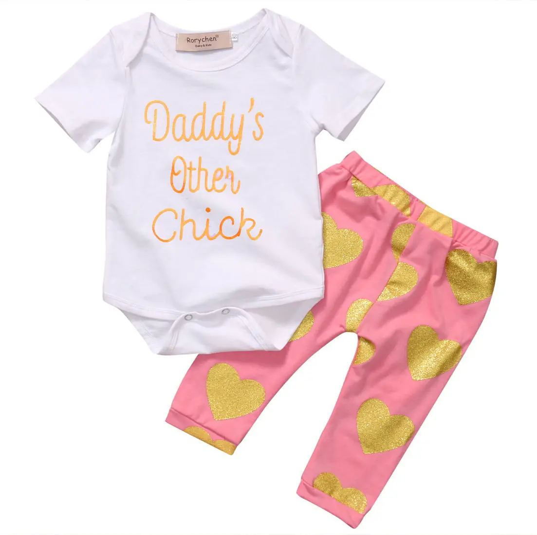 0 18M baby Daddy set Newborn Toddler Baby Girl Clothes Romper+Heart