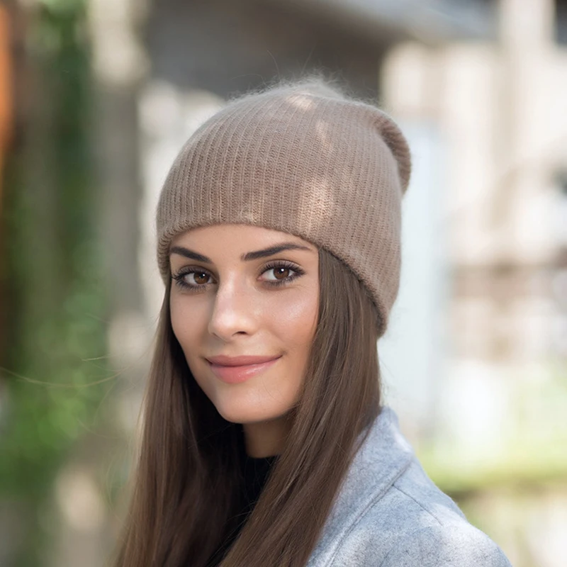 Bonnet en fourrure de lapin