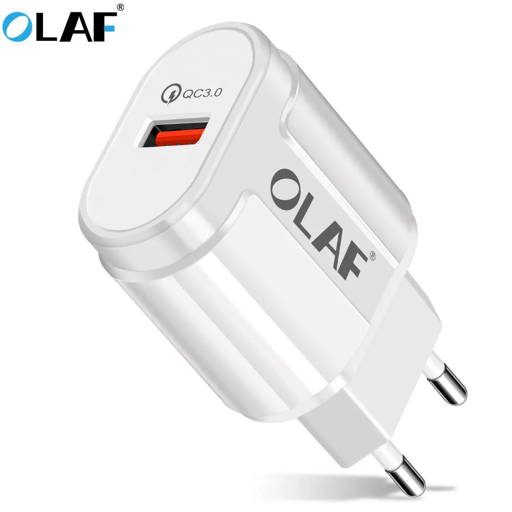 

Olaf Quick Charge 3.0 Fast Mobile Phone Charger Wall USB Charger EU Plug Adapter for iPhone 7 X For Samsung S8 S9 Xiaomi Huawei