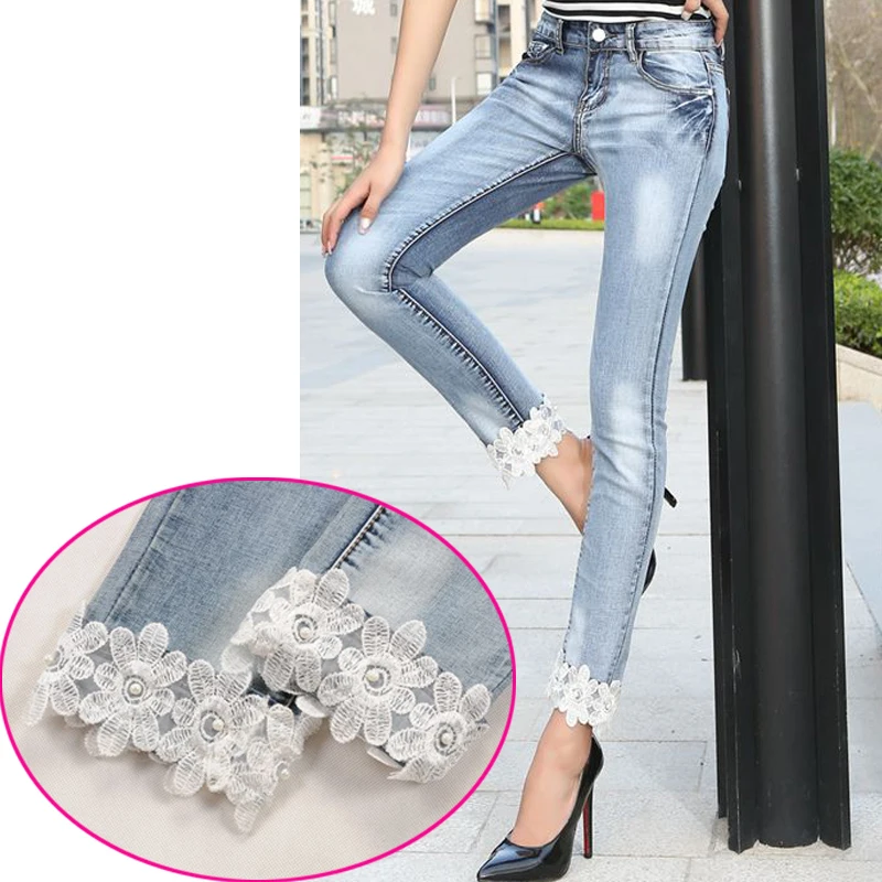 Jeans with lace at bottom Clearance