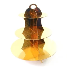 

Birthday Party Gold 3 Tier High-quality For Food Or Wedding Cake Holder Decorations Dinner Party Baubles Cake stand