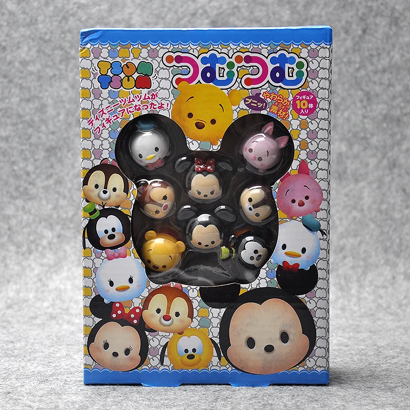 

Disney Tsum Tsum 10pcs/Set With Box Cute Doll Mickey Minnie Donald Duck Daisy Chip Dale Goofy Pluto Bear Piglet Pvc Figures Toys