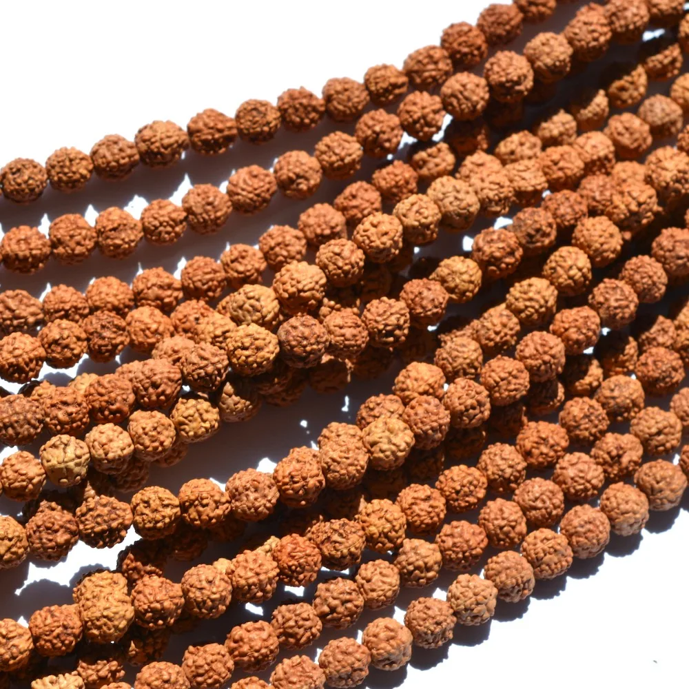 Wholesale 10pcs Brown 8mm Rudraksha Beads Mala For Jewelry Making DIY