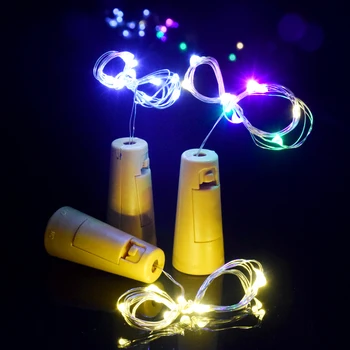

1M 2M Bendable Cork Shaped Wire Christmas Holiday Party Wedding Decoration With battery LED Night Starry Fairy Garland Lights
