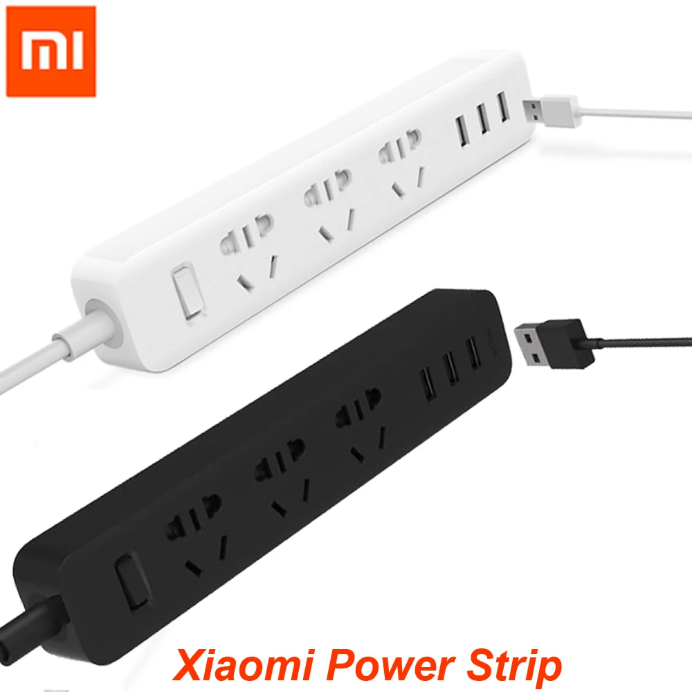 

100%Xiaomi Power Strip Socket With 3 USB Extension Socket Plug Multifunctional Fast Charging Power Strip 10A 250V 2500W
