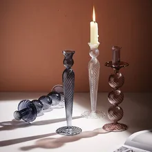 Креативный вращающийся подсвечник, стеклянный светильник, проекты для ужина при свечах, легкие и роскошные мягкие украшения для гостиной