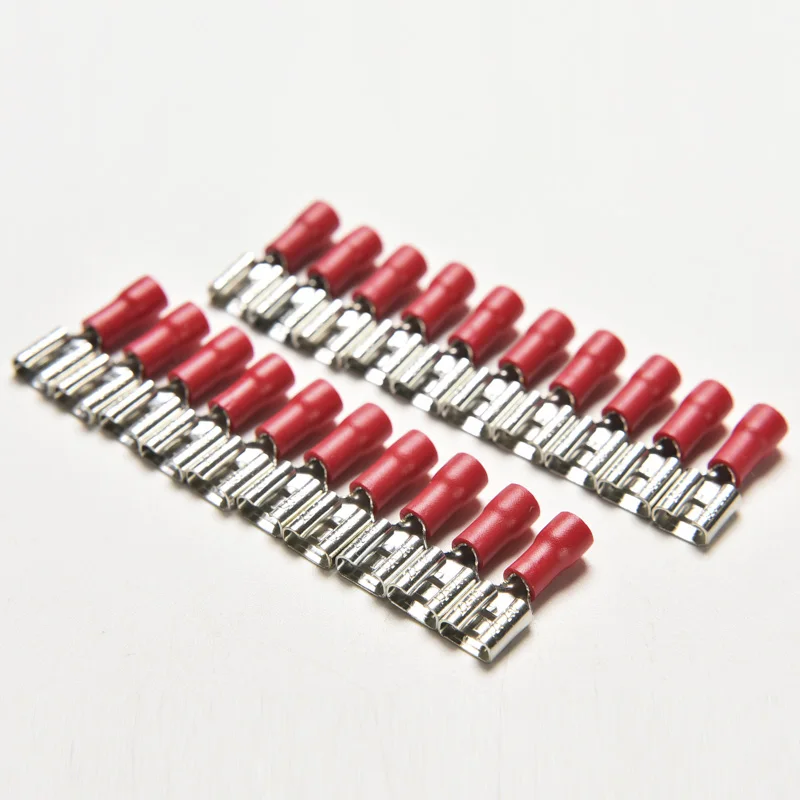 20PCS 16 22AWG Red Female Insulated Splice Wire Connectors Crimp Spade