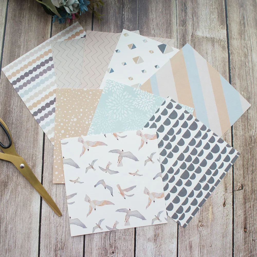 

16 sheets/lot (15.2cm) DIY Earth and Birds pattern wrapping paper creative paper craft handmade scrapbooking decoration
