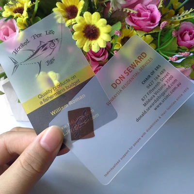 Normal Frost Transparente Pvc Cartão de Visita Impressão Personalizada 100 Pcs por Lote - Imagem 3