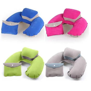 

Inflatable Travel Pillow Neck Head Support PVC Portable U Shape Neck Pillow Cushion Sleep Pillow For Airplane Home Office Car