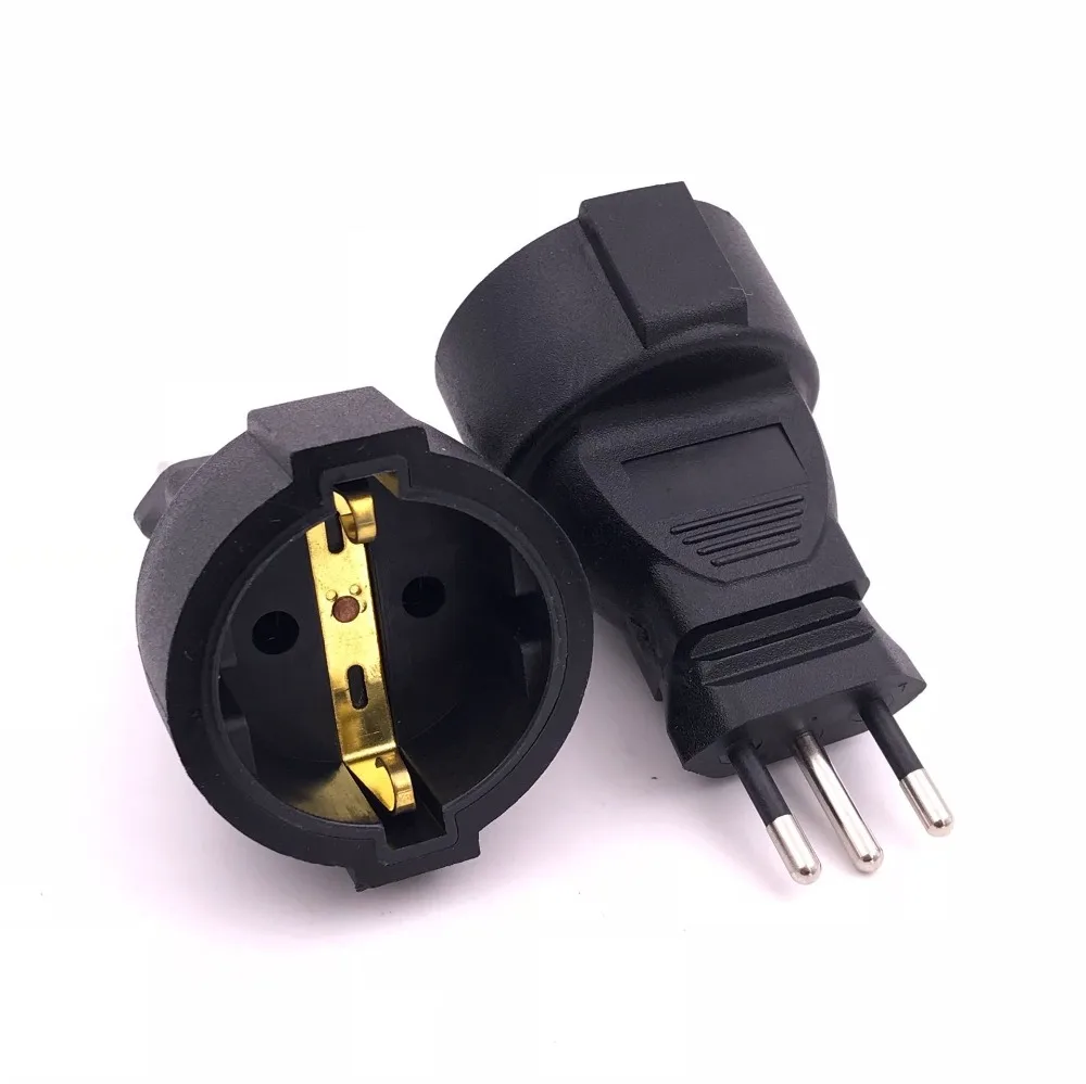 EU Germany French electrical AC power adaptor socket Brazil to EU plug