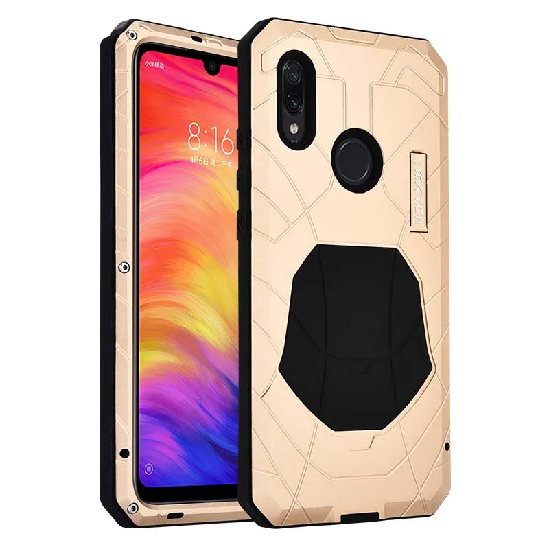 Billige Luxus Outdoor IMATCH Sport Armee Taktische Stoßfest Metall Silikon Telefon Fall Abdeckung Für Xiaomi Redmi Note7 Hinweis 7Pro KS0172