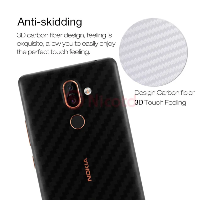 Nicotd 5 шт./лот 3D углеродное волокно задняя Защита экрана для Nokia 7 Plus 6 2018 8 Sirocco 3