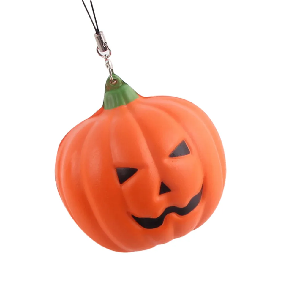 

Squeeze soft Halloween Soft Pumpkin Cartoon Squishy Slow Rising Squeeze Toy Phone Straps Funny Gift Z0221